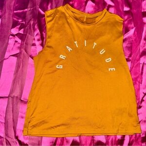 Super Soft Vibrant Orange Yellow Gratitude Sleeveless Top slightly Cropped